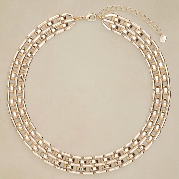 Banana Republic Watch Chain Collar Necklace, Gold - Picture 3 of 4
